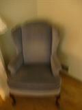 nice blue wing chair ( bad pic) hope to have better ones on Mon. night