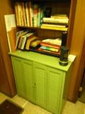 very cool small cabinet with chutter type drawers