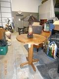 wooden bar, high boy, table. new