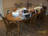 Wood dining table with 3/leaf and 8 chairs