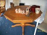 octagon wood table and planters