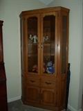 corner oak curio cabinet
