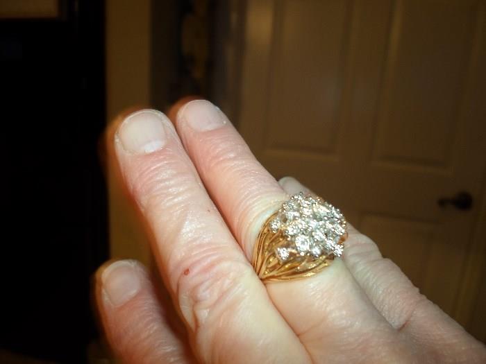 another shot of the 18K diamond cluster ring