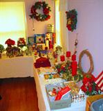 Tons of vintage and new Christmas decorations