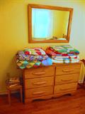 Nice dresser & mirror & MORE QUILTS!