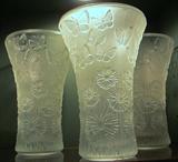 Stunning Frosted Crystal Butterfly Vases