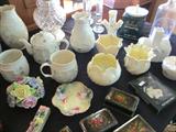 Nice Selection of Belleek Irish Porcelain, English Porcelain Flowers aand a Waterford Crystal Table Lamp!