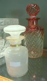 Rare Victorian Gilt Filigrana Perfume Bottle & Baccarat Rose Tiente/Amberina Scent Bottle!