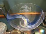 Huge & Beautiful Caithness Dolphin Bowl!