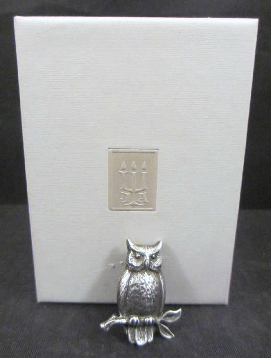 RETIRED JAMES AVERY STERLING SILVER "OWL ON A BRANCH" BROOCH WITH ORIGINAL BOX!