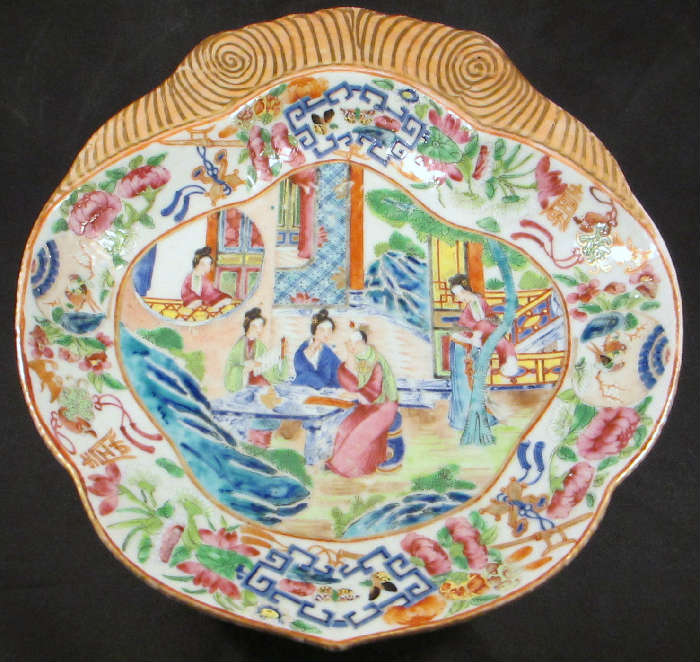 19TH CENTURY CHINESE FAMILLE ROSE SHRIMP PLATE!