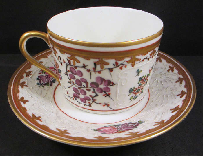 ANTIQUE OVERSIZED CUP & SAUCER BY SAMSON OF PARIS!