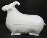 GREAT MOTTAHEDEH LIDDED BLANC DE CHINE GOAT BOX!