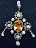 Diamond and Pearl Brooch