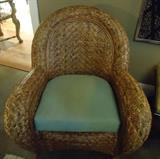 Pair of Rolled Arm Rattan Chairs