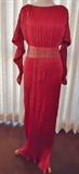 Fortuny Coral Delphos Gown with Belt/Sash
