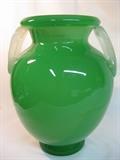 Large Steuben Green Jade center vase