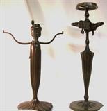 Two Tiffany bronze lamp bases