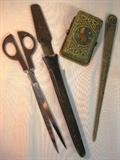 Scarce Tiffany scissors/knife set & Tiffany accessories