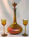Tiffany decanter and stems