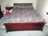 Mahogany headboard and foot board and Triple Dresser - Weitz Furn Co