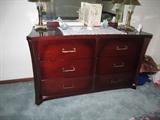 Weitz Furn Co. Double Dresser with Beveled Mirror