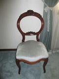 Open Back Victorian Rose Carved Chair