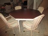 White Pearl Finished Game table and Chairs