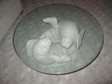 Glass Top table with Marine animal(2 seals) base