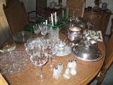 Beautiful Crystal, Cut Glass and Silver Plate. Waterford Glasses
