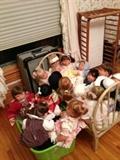 many dolls including Vogue, Ginny, American Girl and Lee Middleton (100,s of dolls many new in boxes)