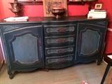 4-Drawer, 2-Door Sideboard Painted Green
