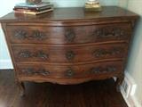 Walnut French Provincial 3 Drawer Chest