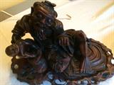 Carved Rosewood Chinese Figure on Handmade Base