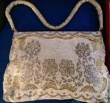 French Bead Paisley Handbag with Marcasite


