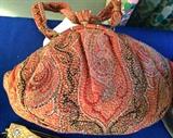 French Bead Paisley Handbag with Marcasite