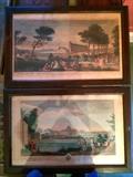 Pair of French Hand Painted Lithographs