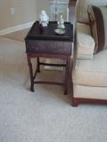 Ethan Allen Lianne Box on Stand, Black Chinoiserie