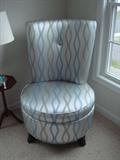 High Back Chair - Silver Fabric with Teal and Lime Accenting