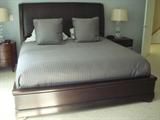 King Leather Sleigh Bed (Mattress Available)