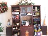 Cherry Wall Unit Packed With Many Interesting Items