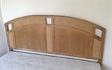 Curved wood king size headboard - includes metal frame.