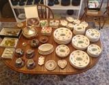 83 piece set of Spode "Green Basket" + other goodies