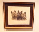 "Three Cairns" 1930 lithograph by Leon Danchin (Paris) - approx. 15" x 18", edition of 500, signed in pencil lower right.