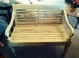 Solid wood bench/loveseat--ideal for an entryway or backyard hideaway!