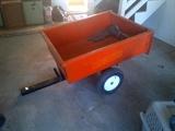 Heavy-duty garden cart for lawn tractor. Pneumatic tires, good condition!