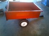 Heavy-duty garden cart for lawn tractor. Pneumatic tires, good condition!