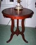Pair of Leather Top Lamp Tables #2