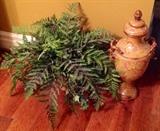Faux Silk Fern Plant & Decorative Urn