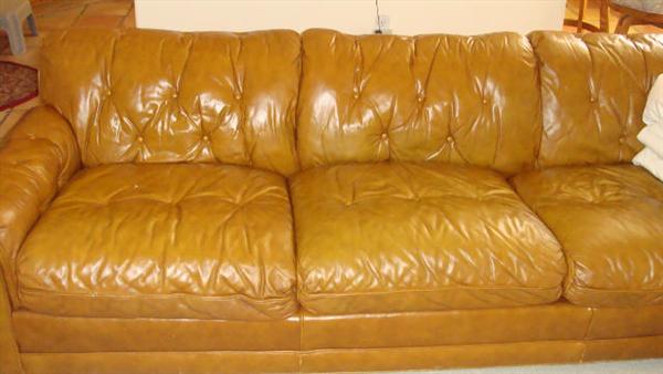Heritage Leather Sofa with matching chair and ottoman